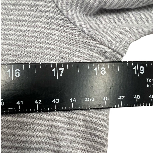 Eileen Fisher Linen Top Pull Over Stripe Boat Neck Flare Sleeves Gray White XS - Picture 7 of 11